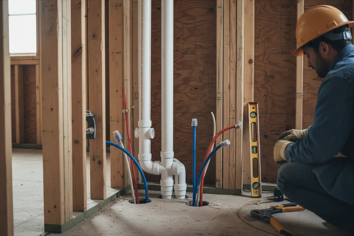 Drain and supply rough-in during Leak Detection in Hollsopple
